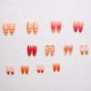 imageBABALAL Almond Press on Nails Medium Fake Nails White French Glue on Nails Black Star Rhinestones Acrylic Nails 24Pcs Stiletto False Nails for Women and GirlsFNf406orange