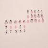 imageBABALAL Almond Press on Nails Medium Fake Nails White French Glue on Nails Black Star Rhinestones Acrylic Nails 24Pcs Stiletto False Nails for Women and GirlsFNf406star