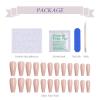 imageBABALAL Almond Press on Nails Medium Fake Nails White French Glue on Nails Black Star Rhinestones Acrylic Nails 24Pcs Stiletto False Nails for Women and GirlsFNf428