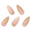 imageBABALAL Almond Press on Nails Medium Fake Nails White French Glue on Nails Black Star Rhinestones Acrylic Nails 24Pcs Stiletto False Nails for Women and GirlsFNf405