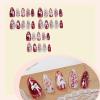 imageBABALAL Almond Press on Nails Medium Fake Nails White French Glue on Nails Black Star Rhinestones Acrylic Nails 24Pcs Stiletto False Nails for Women and GirlsFNf402rabbit