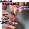 imageBABALAL Almond Press on Nails Medium Fake Nails White French Glue on Nails Black Star Rhinestones Acrylic Nails 24Pcs Stiletto False Nails for Women and GirlsFNf406orange