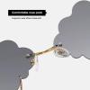 imageBABALAL Cloud Rimless Sunglasses for Women Vintage Creative Sunglasses Cute Disco Glasses Irregular Eyewear