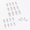 imageBABALAL Coffin Press on Nails 24Pcs Blue Fake Nails Long False Nails Glossy Acrylic Nail Tips for Women and GirlsNAILU03