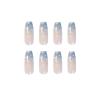imageBABALAL Coffin Press on Nails 24Pcs Blue Fake Nails Long False Nails Glossy Acrylic Nail Tips for Women and GirlsNAILU03