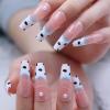 imageBABALAL Coffin Press on Nails 24Pcs Blue Fake Nails Long False Nails Glossy Acrylic Nail Tips for Women and GirlsNAILU04