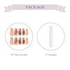 imageBABALAL Coffin Press on Nails 24Pcs Blue Fake Nails Long False Nails Glossy Acrylic Nail Tips for Women and GirlsNAILU06