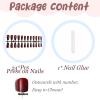 imageBABALAL Coffin Press on Nails Long Fake Nails Glossy Glue Nails Brown Fall Acrylic Nails Ballerina Manicure Stick on False Nails for Women and GirlsO09goth