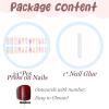 imageBABALAL Coffin Press on Nails Long Fake Nails Glossy Glue Nails Brown Fall Acrylic Nails Ballerina Manicure Stick on False Nails for Women and GirlsO09butterfly
