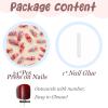 imageBABALAL Coffin Press on Nails Long Fake Nails Glossy Glue Nails Brown Fall Acrylic Nails Ballerina Manicure Stick on False Nails for Women and GirlsO09pink