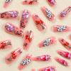 imageBABALAL Coffin Press on Nails Long Fake Nails Glossy Glue Nails Brown Fall Acrylic Nails Ballerina Manicure Stick on False Nails for Women and GirlsO09pink