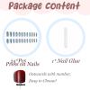 imageBABALAL Coffin Press on Nails Long Fake Nails Glossy Glue Nails Brown Fall Acrylic Nails Ballerina Manicure Stick on False Nails for Women and GirlsO062chrome
