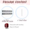 imageBABALAL Coffin Press on Nails Long Fake Nails Glossy Glue Nails Brown Fall Acrylic Nails Ballerina Manicure Stick on False Nails for Women and GirlsO05black