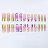 imageBABALAL Coffin Press on Nails Long Fake Nails Glossy Glue Nails Brown Fall Acrylic Nails Ballerina Manicure Stick on False Nails for Women and GirlsO05purple
