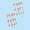 imageBABALAL Coffin Press on Nails Long Fake Nails Glossy Glue Nails Brown Fall Acrylic Nails Ballerina Manicure Stick on False Nails for Women and GirlsO063white