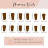 imageBABALAL Coffin Press on Nails Long Fake Nails Glossy Glue Nails Brown Fall Acrylic Nails Ballerina Manicure Stick on False Nails for Women and GirlsO103