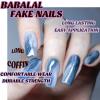 imageBABALAL Coffin Press on Nails Long Fake Nails Glossy Glue Nails Brown Fall Acrylic Nails Ballerina Manicure Stick on False Nails for Women and GirlsO106