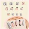 imageBABALAL Coffin Press on Nails Long Fake Nails Glossy Glue Nails Brown Fall Acrylic Nails Ballerina Manicure Stick on False Nails for Women and GirlsO103