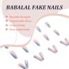 imageBABALAL Coffin Press on Nails Long Fake Nails Glossy Glue Nails Brown Fall Acrylic Nails Ballerina Manicure Stick on False Nails for Women and GirlsO29