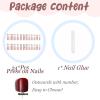 imageBABALAL Coffin Press on Nails Long Fake Nails Glossy Glue Nails Brown Fall Acrylic Nails Ballerina Manicure Stick on False Nails for Women and GirlsO31bling