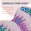 imageBABALAL Coffin Press on Nails Long Fake Nails Glossy Glue Nails Brown Fall Acrylic Nails Ballerina Manicure Stick on False Nails for Women and GirlsO30
