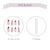 imageBABALAL Coffin Press on Nails Long Fake Nails Glossy Glue Nails Brown Fall Acrylic Nails Ballerina Manicure Stick on False Nails for Women and GirlsRed Swirl