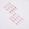 imageBABALAL Coffin Press on Nails Long Fake Nails Glossy Glue Nails Brown Fall Acrylic Nails Ballerina Manicure Stick on False Nails for Women and GirlsRed Swirl