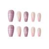 imageBABALAL Coffin Press on Nails Medium Fake Nails Glossy Glue on Nails 24pcs Ballerina Acrylic Nails Glitter Full Cover False NailsNAILN05