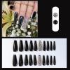 imageBABALAL Coffin Press on Nails Medium Fake Nails Glossy Glue on Nails 24pcs Ballerina Acrylic Nails Glitter Full Cover False NailsNAILN07