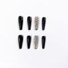 imageBABALAL Coffin Press on Nails Medium Fake Nails Glossy Glue on Nails 24pcs Ballerina Acrylic Nails Glitter Full Cover False NailsNAILN07