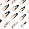 imageBABALAL Coffin Press on Nails Medium Fake Nails Glossy Glue on Nails 24pcs Ballerina Acrylic Nails Glitter Full Cover False NailsNAILN13