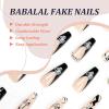 imageBABALAL Coffin Press on Nails Medium Fake Nails Glossy Glue on Nails 24pcs Ballerina Acrylic Nails Glitter Full Cover False NailsNAILN13