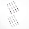 imageBABALAL Coffin Press on Nails Medium Fake Nails Glossy Glue on Nails 24pcs Ballerina Acrylic Nails Glitter Full Cover False NailsNAILN18