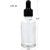imageBABALAL Dropper Bottle 10 Pack 1 oz 30 ml Clear Glass Bottles with Glass Eye Droppers for Essential Oils Perfumes Liquids