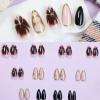 imageBABALAL Heart Press on Nails Medium Square Fake Nails Black White Glue on Nails Romantic Valentine Day Acrylic Nails 24Pcs Cute False Nails Manicure Stick on Nails Squoval Glossy Artificial NailsANTA111