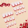 imageBABALAL Heart Press on Nails Medium Square Fake Nails Black White Glue on Nails Romantic Valentine Day Acrylic Nails 24Pcs Cute False Nails Manicure Stick on Nails Squoval Glossy Artificial NailsANTA114