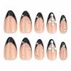 imageBABALAL Heart Press on Nails Medium Square Fake Nails Black White Glue on Nails Romantic Valentine Day Acrylic Nails 24Pcs Cute False Nails Manicure Stick on Nails Squoval Glossy Artificial NailsANTA107
