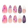 imageBABALAL Heart Press on Nails Medium Square Fake Nails Black White Glue on Nails Romantic Valentine Day Acrylic Nails 24Pcs Cute False Nails Manicure Stick on Nails Squoval Glossy Artificial NailsANTA110