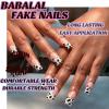 imageBABALAL Heart Press on Nails Medium Square Fake Nails Black White Glue on Nails Romantic Valentine Day Acrylic Nails 24Pcs Cute False Nails Manicure Stick on Nails Squoval Glossy Artificial NailsANTA101