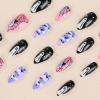 imageBABALAL Heart Press on Nails Medium Square Fake Nails Black White Glue on Nails Romantic Valentine Day Acrylic Nails 24Pcs Cute False Nails Manicure Stick on Nails Squoval Glossy Artificial NailsANTA124