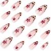 imageBABALAL Heart Press on Nails Medium Square Fake Nails Black White Glue on Nails Romantic Valentine Day Acrylic Nails 24Pcs Cute False Nails Manicure Stick on Nails Squoval Glossy Artificial NailsANTA102