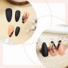 imageBABALAL Heart Press on Nails Medium Square Fake Nails Black White Glue on Nails Romantic Valentine Day Acrylic Nails 24Pcs Cute False Nails Manicure Stick on Nails Squoval Glossy Artificial NailsANTA120