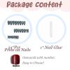 imageBABALAL Heart Press on Nails Medium Square Fake Nails Black White Glue on Nails Romantic Valentine Day Acrylic Nails 24Pcs Cute False Nails Manicure Stick on Nails Squoval Glossy Artificial NailsANTA116
