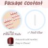 imageBABALAL Heart Press on Nails Medium Square Fake Nails Black White Glue on Nails Romantic Valentine Day Acrylic Nails 24Pcs Cute False Nails Manicure Stick on Nails Squoval Glossy Artificial NailsANTA114