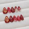 imageBABALAL Heart Press on Nails Medium Square Fake Nails Black White Glue on Nails Romantic Valentine Day Acrylic Nails 24Pcs Cute False Nails Manicure Stick on Nails Squoval Glossy Artificial NailsANTA108