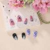 imageBABALAL Heart Press on Nails Medium Square Fake Nails Black White Glue on Nails Romantic Valentine Day Acrylic Nails 24Pcs Cute False Nails Manicure Stick on Nails Squoval Glossy Artificial NailsANTA124