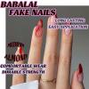 imageBABALAL Heart Press on Nails Medium Square Fake Nails Black White Glue on Nails Romantic Valentine Day Acrylic Nails 24Pcs Cute False Nails Manicure Stick on Nails Squoval Glossy Artificial NailsANTA106