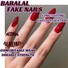 imageBABALAL Heart Press on Nails Medium Square Fake Nails Black White Glue on Nails Romantic Valentine Day Acrylic Nails 24Pcs Cute False Nails Manicure Stick on Nails Squoval Glossy Artificial NailsANTA117