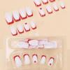 imageBABALAL Heart Press on Nails Medium Square Fake Nails Black White Glue on Nails Romantic Valentine Day Acrylic Nails 24Pcs Cute False Nails Manicure Stick on Nails Squoval Glossy Artificial NailsANTA114