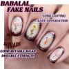 imageBABALAL Heart Press on Nails Medium Square Fake Nails Black White Glue on Nails Romantic Valentine Day Acrylic Nails 24Pcs Cute False Nails Manicure Stick on Nails Squoval Glossy Artificial NailsANTA123
